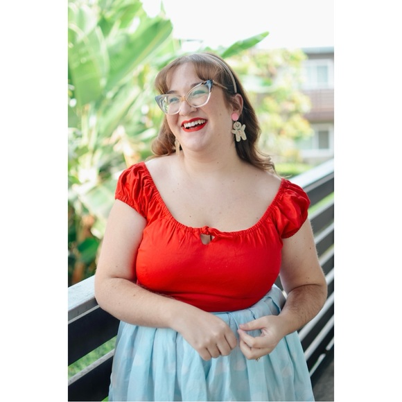 Collectif Red Bow Top - Picture 5 of 6